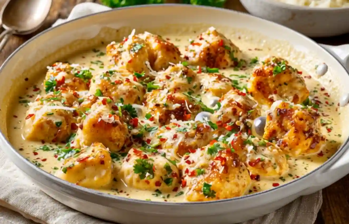 Creamy Garlic Chicken Bites