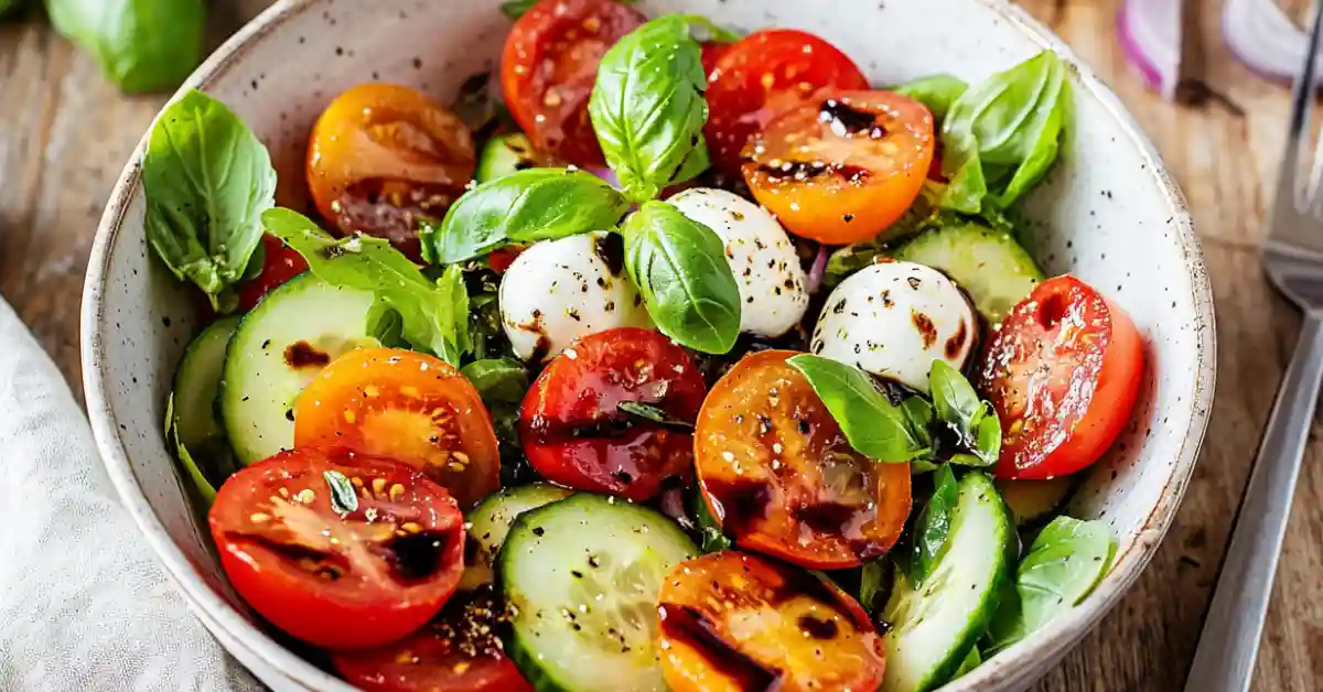 cucumber tomato mozzarella salad