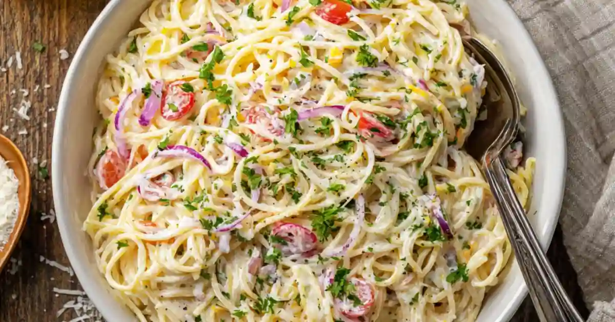 Creamy spaghetti pasta