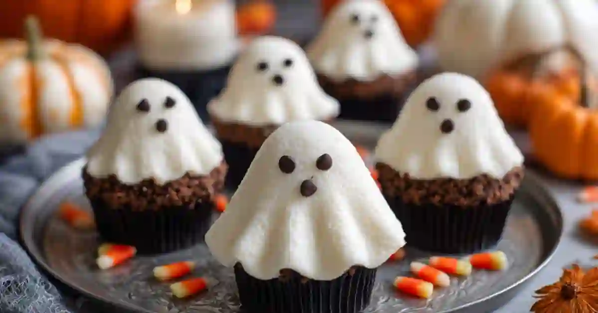 Halloween Ghost Cupcakes – Ghost Shaped Cupcake Cake Template &amp; Instructions