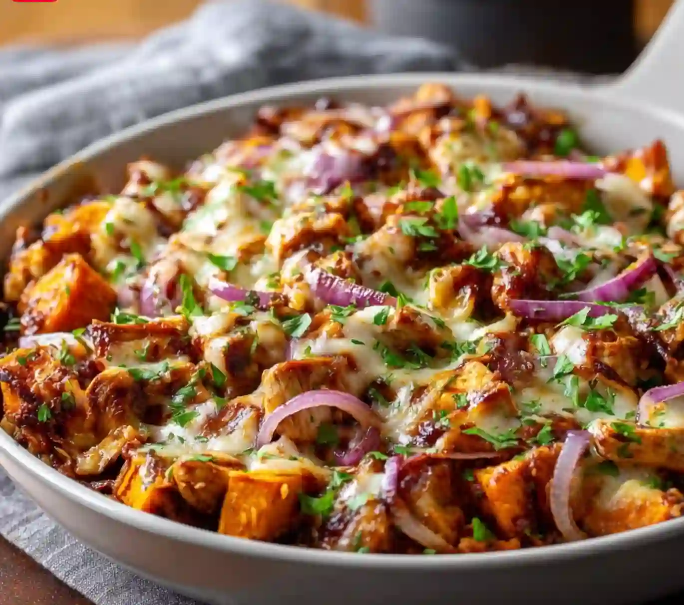 Sweet Potato Skillet with BBQ Chicken & Cheese – Easy Family Meal