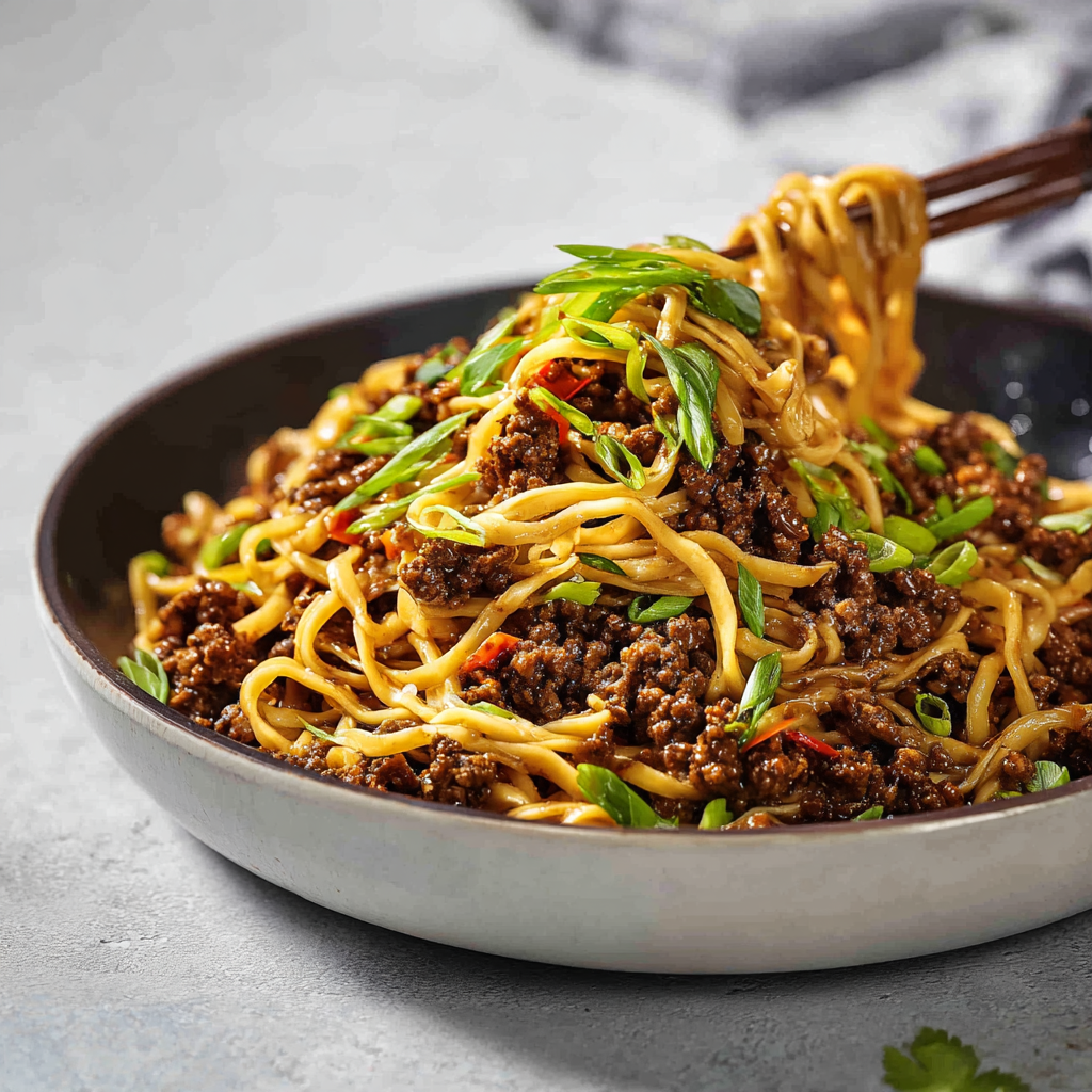 Mongolian Ground Beef Noodles: Savory, Spicy, and Easy to Make at Home