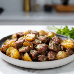 Juicy Garlic Butter Steak Bites with Crispy Potatoes: A Flavorful Weeknight Comfort Food