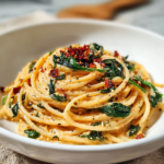 Spaghetti & Spinach with Sun-Dried Tomato Cream Sauce – A Creamy, Flavorful Twist